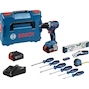 BOSCH GSR 18V-65 perceuse-visseuse sans fil + jeu d'outils à main 19 pièces en L-BOXX 136 (2x batterie 5.0Ah + chargeur) - 0615A5007K