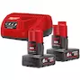 MILWAUKEE M12 NRG-602 accu-laadset (2x 6,0Ah accu + C12 C lader) - 4933451903