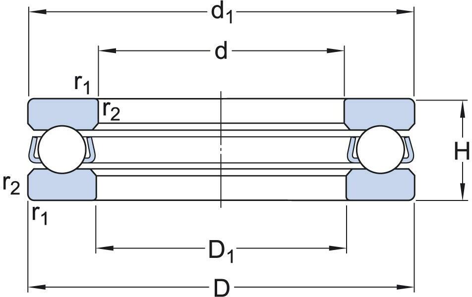 Roulement à Billes De Poussée 51200 10x26x11 Mm - Acier Gcr15, Qualité ABEC3/P6