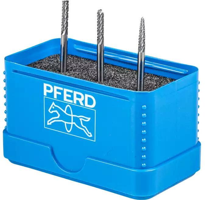 PFERD HM-freesstiftset, 3-delig, tanden ALLROUND, schacht-ø 6 mm, freesstift -ø 6 mm, 21901406 – voor veelzijdig gebruik op de belangrijkste materialen