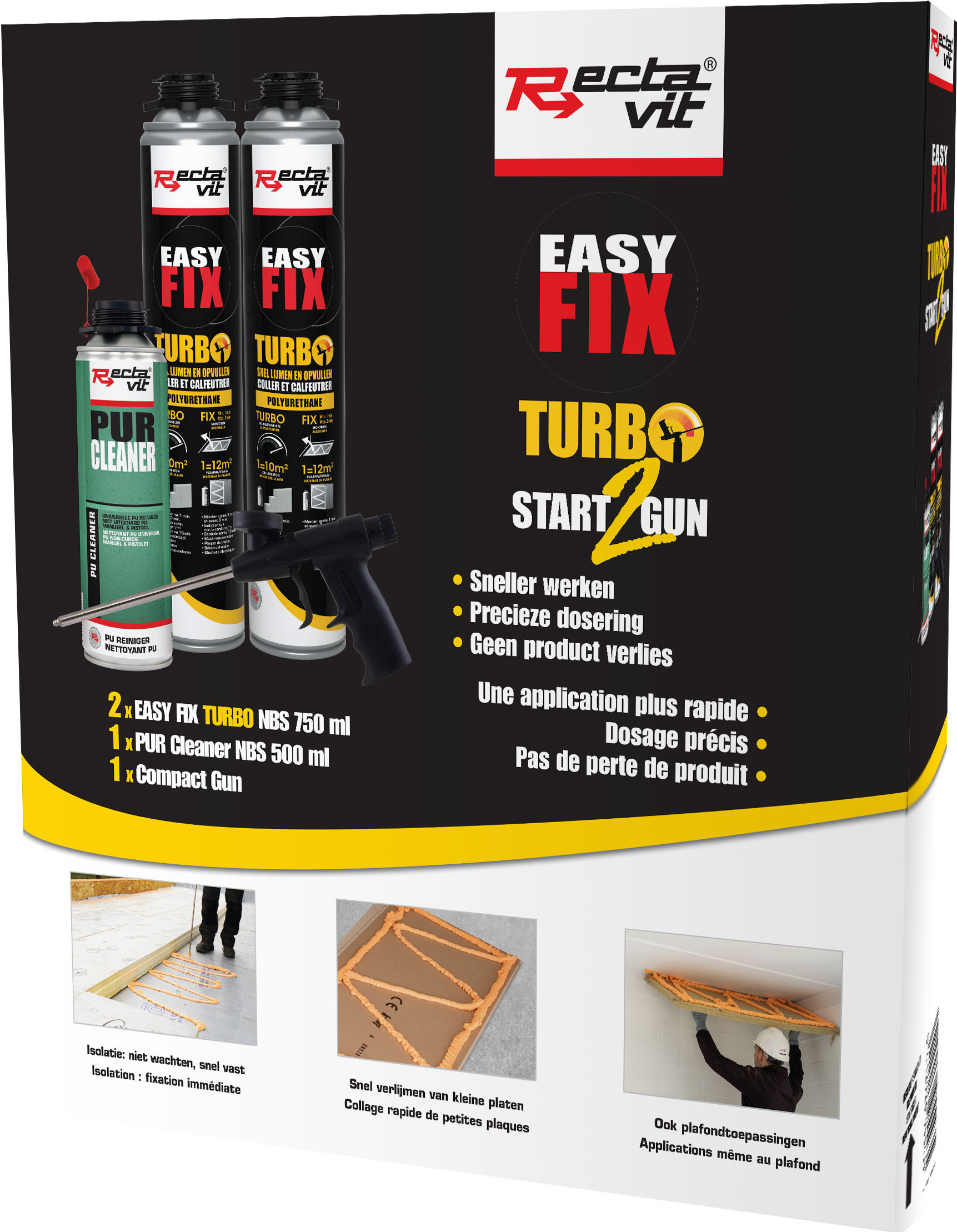 RECTAVIT Easy Fix Turbo een-component polyurethaan montagelijm ideaal ...
