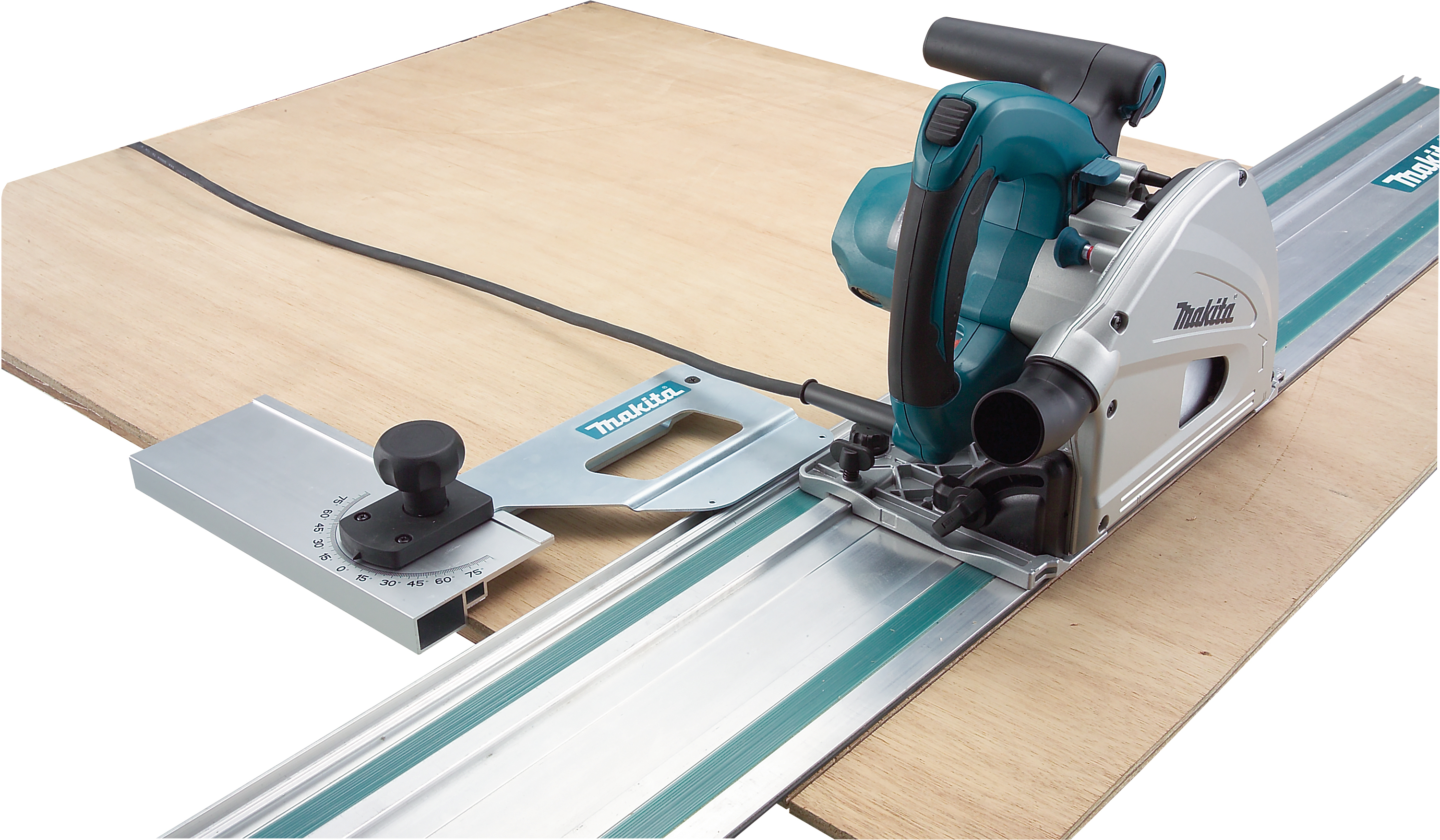 MAKITA SP6000J1 plunge-cut saw 165mm 1300W in MAKPAC 2x guide rail  set of connecting strips