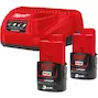 MILWAUKEE M12 NRG-302 accu-laadset (2x 3,0Ah accu + C12 C lader) - 4933451902