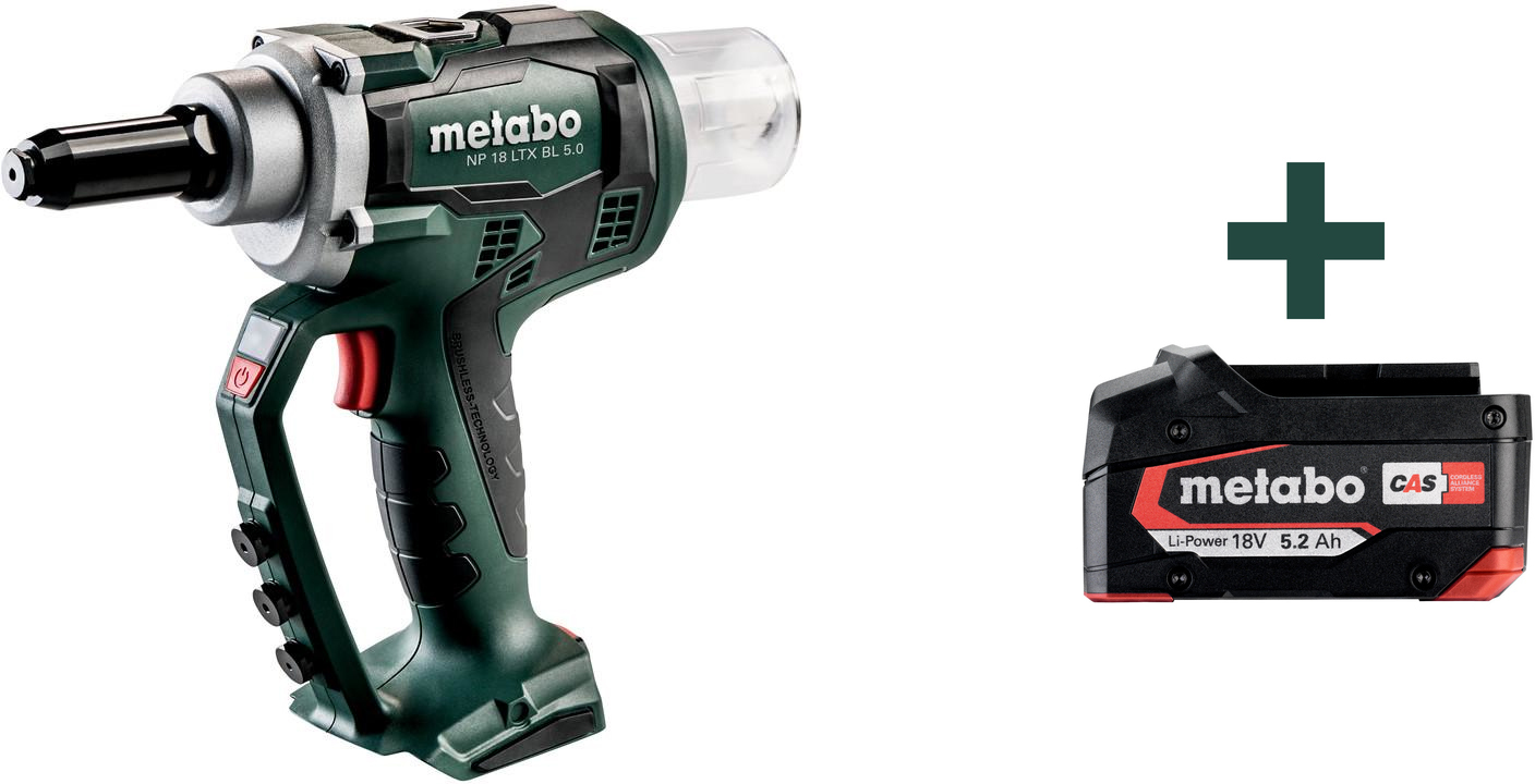 WingFly Accu klinknageltang compatibel met Makita 18V batterij, 10.000N klinknagelpistool borstelloze automatische elektrische popklinknageltang, voor 2,4-4,8 mm blindklinknagels (zonder accu