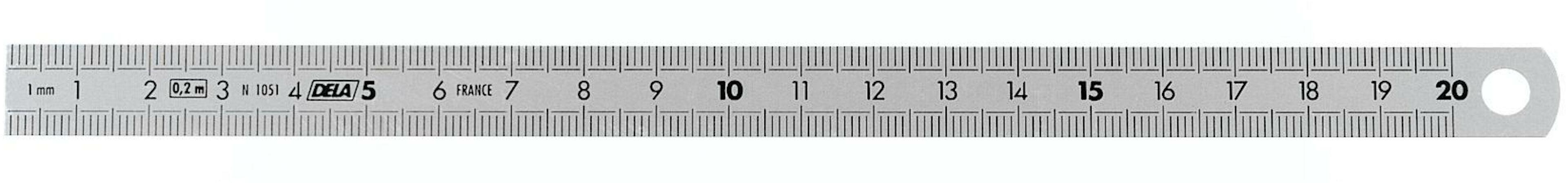 Facom Edelstahl-Lineal 15 Cm – HY, Zwei Skalen, 18% Cr / 8% Ni, Matt – Klasse II