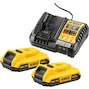 DEWALT DCB1104D2-QW 18V XR battery charging set (2x 2.0Ah battery + multi-charger)