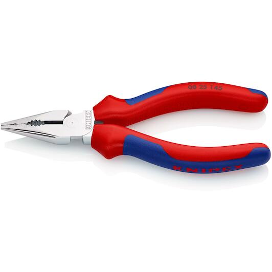 KNIPEX 08 25 145 pointed combination pliers with multi component handles chrome plated 145 mm Klium