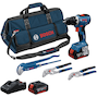 BOSCH GSR 18V-65 perceuse-visseuse sans fil 63Nm avec jeu de pinces 3 pièces dans un sac (2x batterie 5.0Ah + chargeur) - 0615A5007J