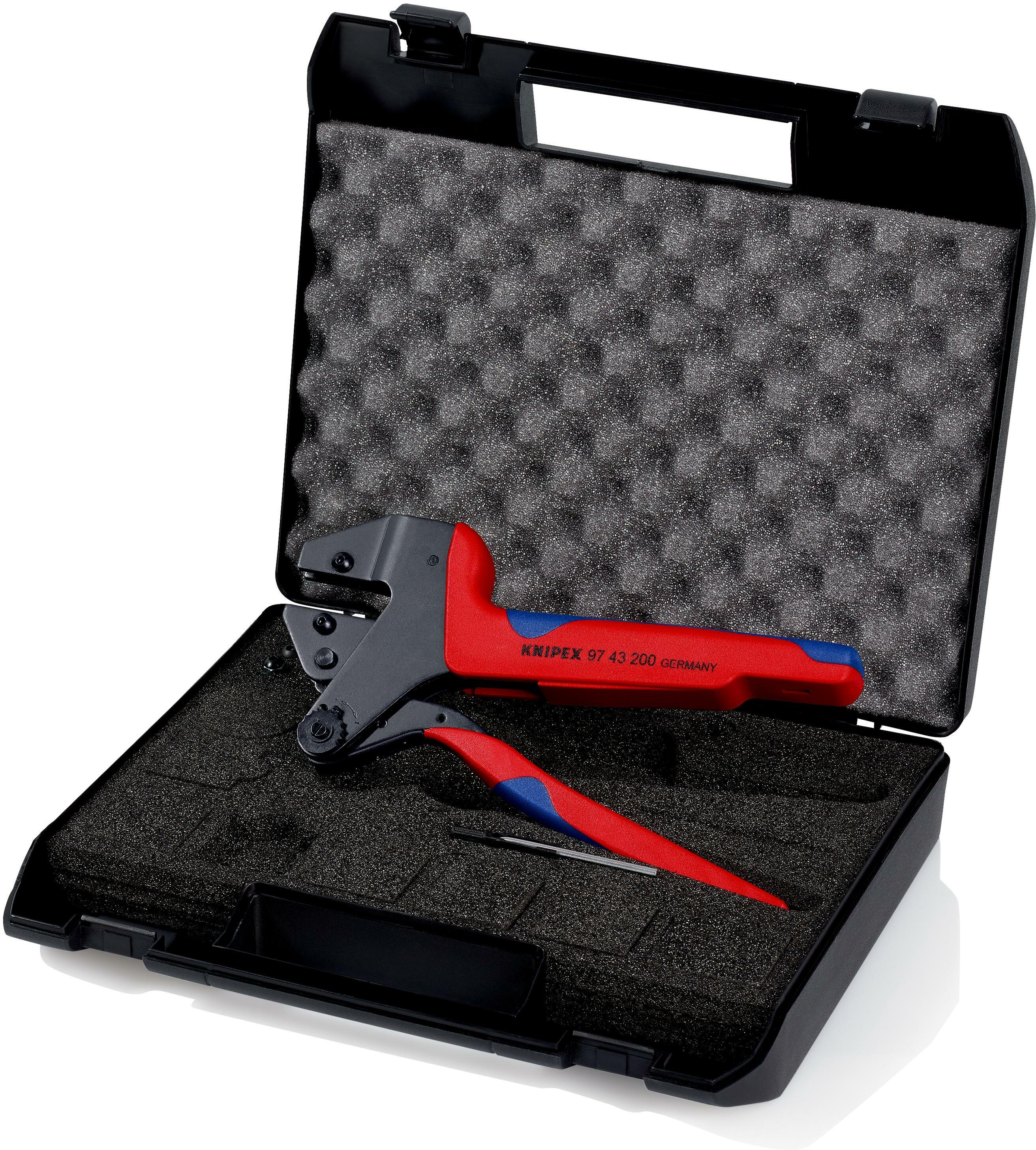 KNIPEX 97 43 06 krimp-systeemtang voor verwisselbare krimpprofielen met meer -componentengrepen gebruineerd 200 mm