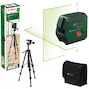 BOSCH AdvancedLevel 2G Set cordless cross line laser green with plumb line function + tripod 1.2m in storage case (2x AA battery) - 0603663G01