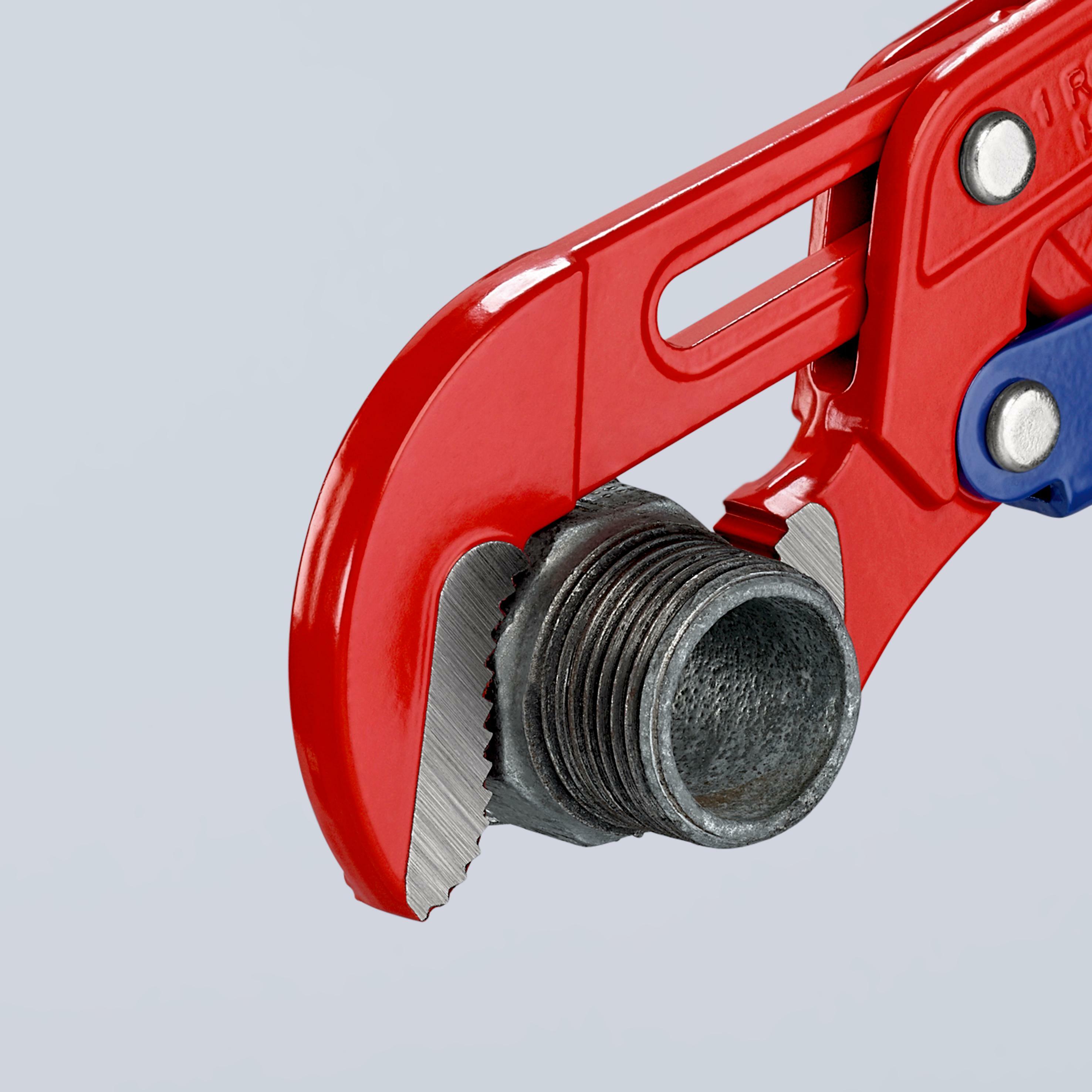 KNIPEX 83 61 010 Rohrzange S-Maul mit Schnelleinstellung mit Kunststoff überzogen grau