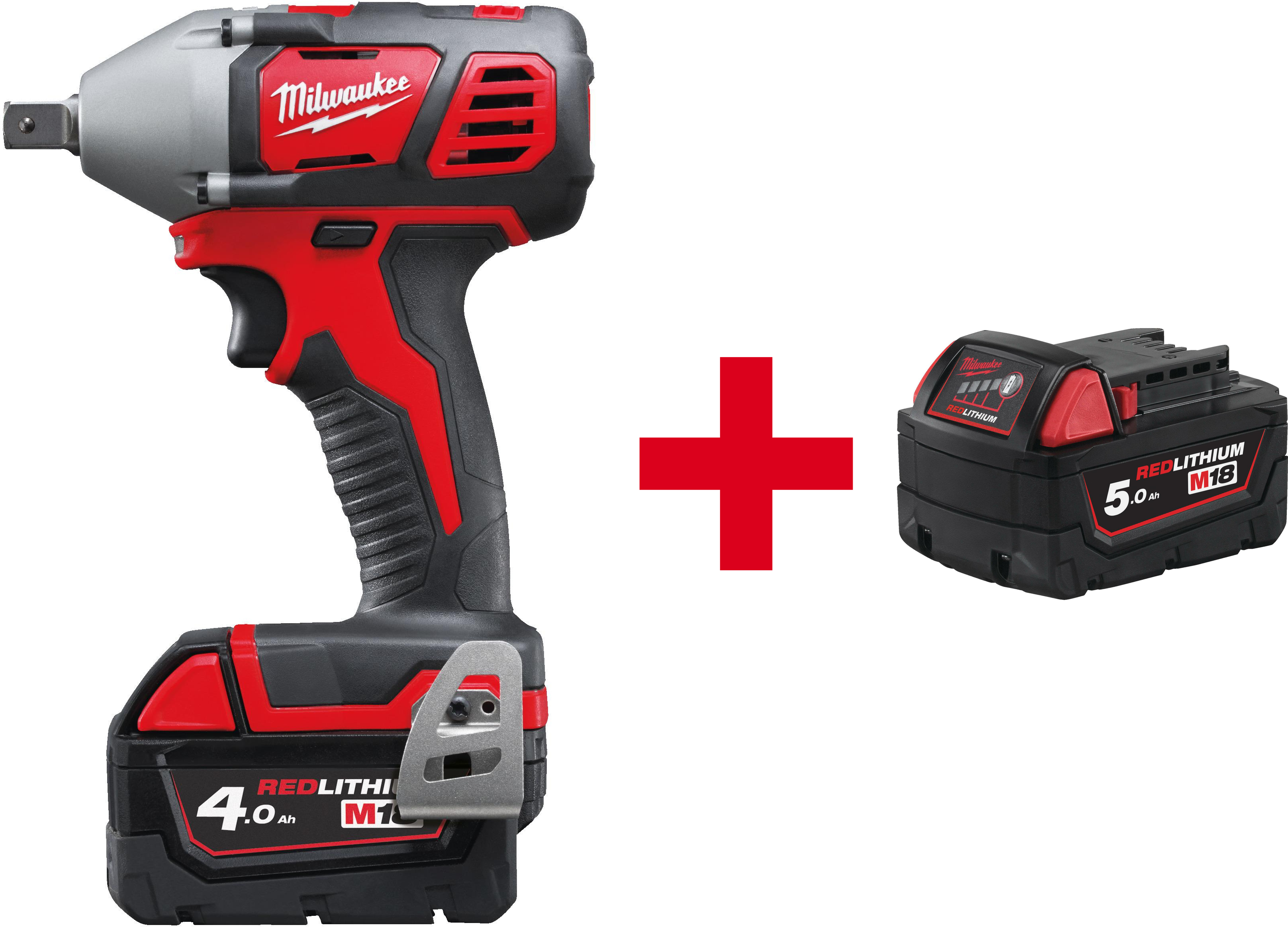 MILWAUKEE M18 BIW12-402C Clé à chocs compacte SD sans fil 1/2" en mallette de transport (2x batterie 4.0Ah + chargeur) - 4933443607