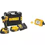 DEWALT DCF850P2T-QW 18V XR Brushless ultra compacte accu-slagschroevendraaier met 3 snelheden in TSTAK (2x 5,0Ah accu + lader)