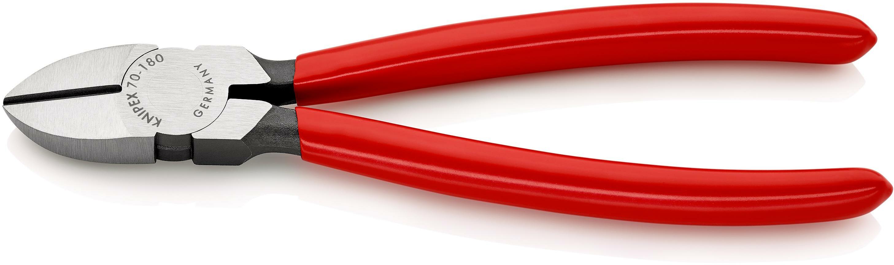 Knipex Pince Coupante De Côté 180 Mm 70 01 180 - Noire Atramentisée, Gainées Plastique