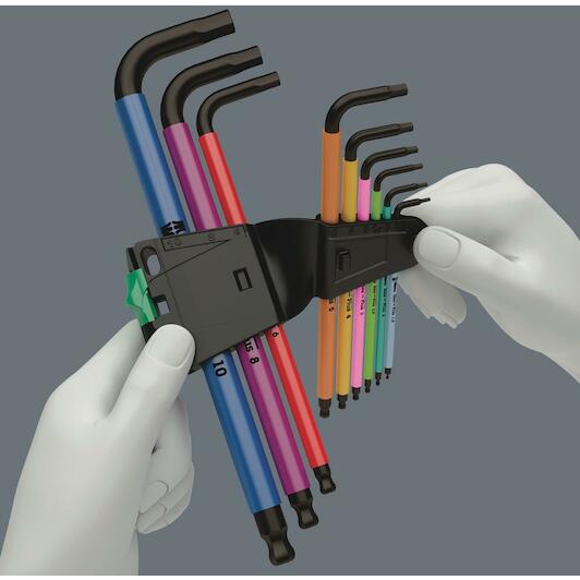 WERA 950 9 Hex Plus Multicolour 1 socket wrench set metric BlackLaser 9 piece 05022089001 Klium