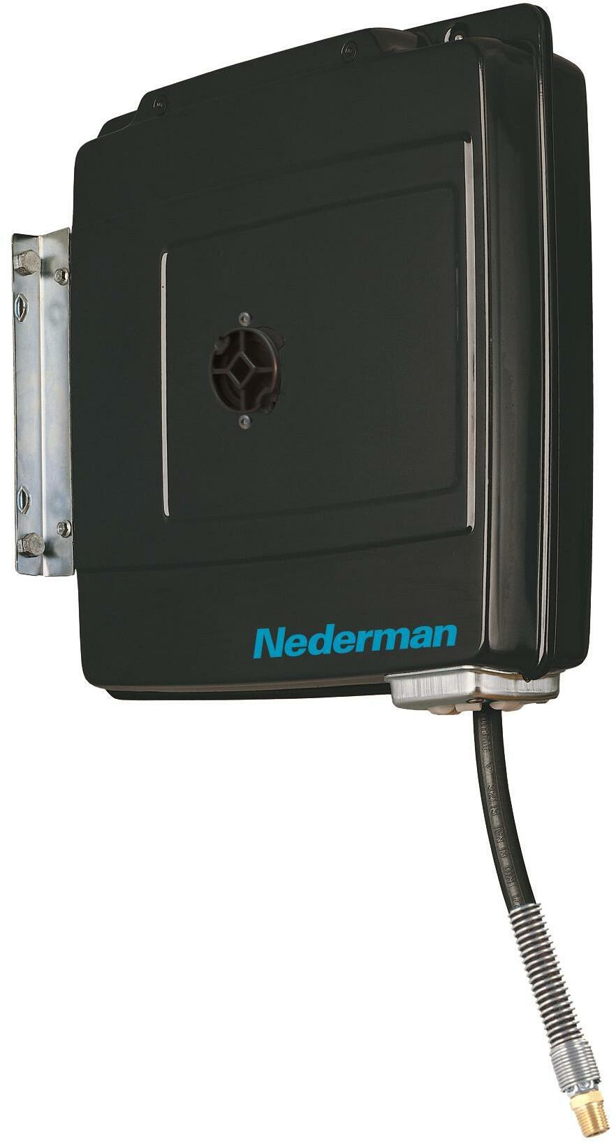 Juskys Slanghaspel met 30 m waterslang en multifunctionele sproeier, mobiele slanghaspel met wandhouder, mondstuk, blauw, donkergrijs