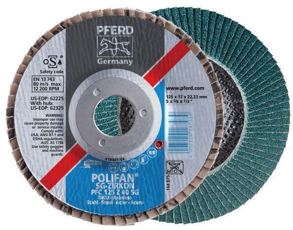 PFERD POLIFAN Curve Lot De 2 Disques à Lamelles | 125 Mm, Largeur