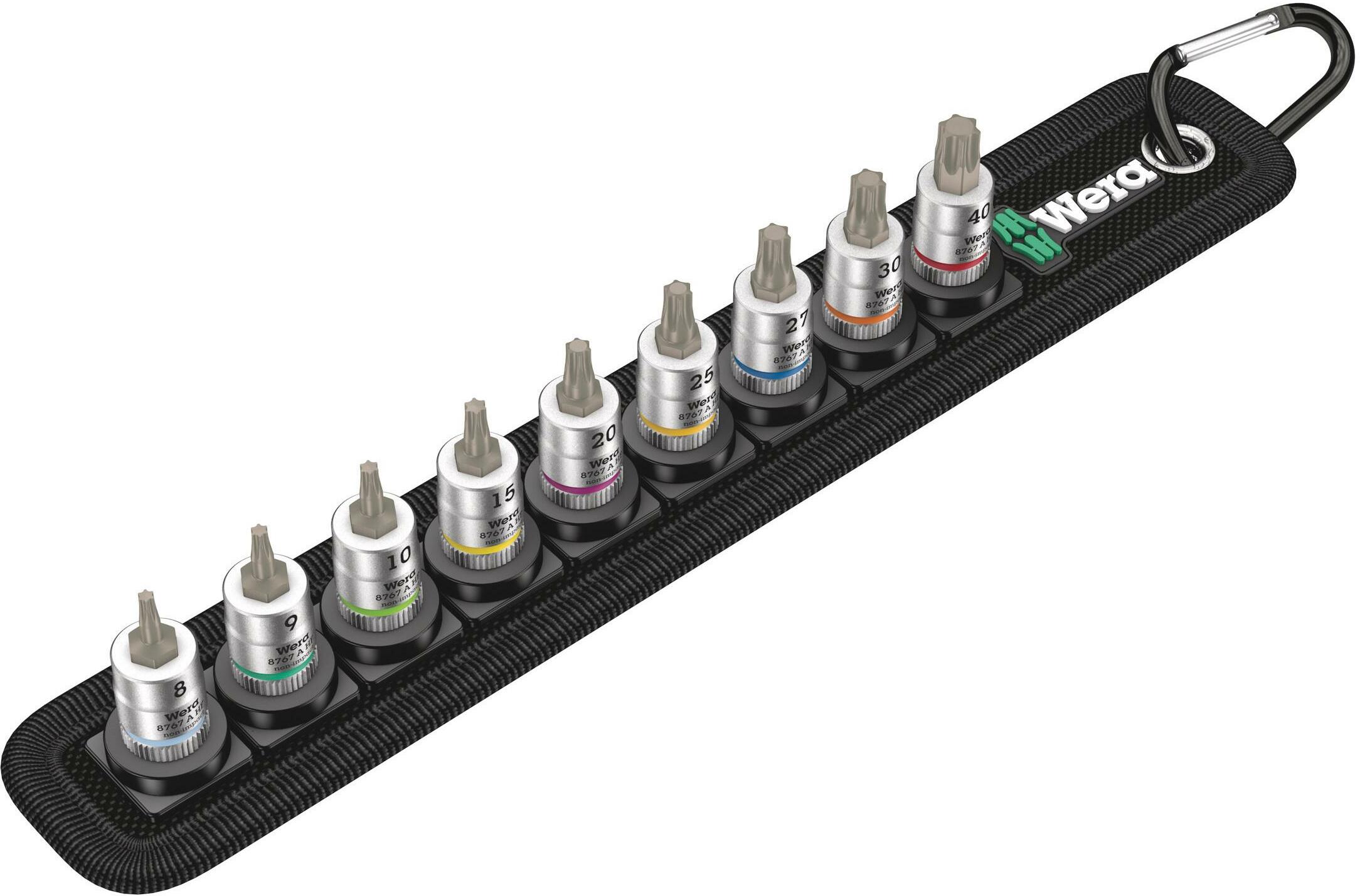 Wera 05003971001 Zyklop binnenzeskant bitnootset Belt B 2 met houderfunctie, 3/8 inch aandrijving, 8-delig