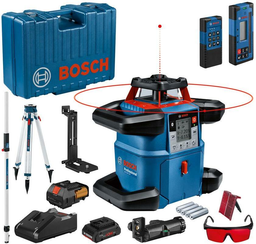 BOSCH GRL 600 CHV rotation laser red with GR 240 measuring rod and BT ...