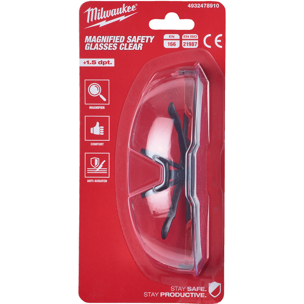 MILWAUKEE 4932478910 safety glasses with dioptre correction +1.5
