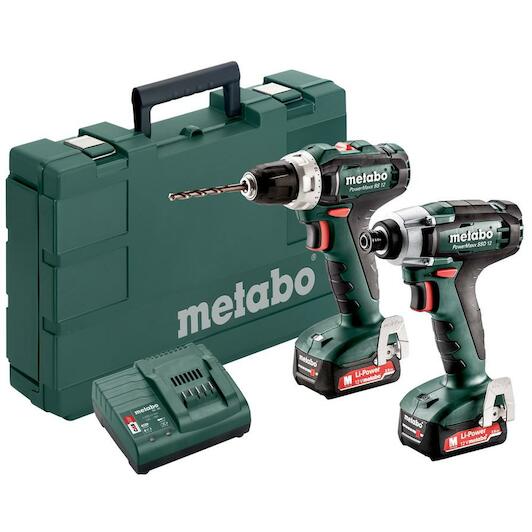 METABO COMBO-SET 12V cordless machine kit PowerMaxx BS 12 SSD 12 in  metaBOX 145 (2x battery charger) 685166000