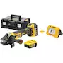 DEWALT DCG405P2-QW Meuleuse d'angle sans fil 18V sans balais 125mm avec interrupteur à glissière dans un coffret TSTAK (2x batterie 5.0Ah + chargeur)