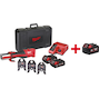 MILWAUKEE M18 BLHPT-202C V-SET FORCE LOGIC Brushless accu-perstool + 3 V-profiel bekken in koffer (2x 2,0Ah accu + lader) - 4933451134