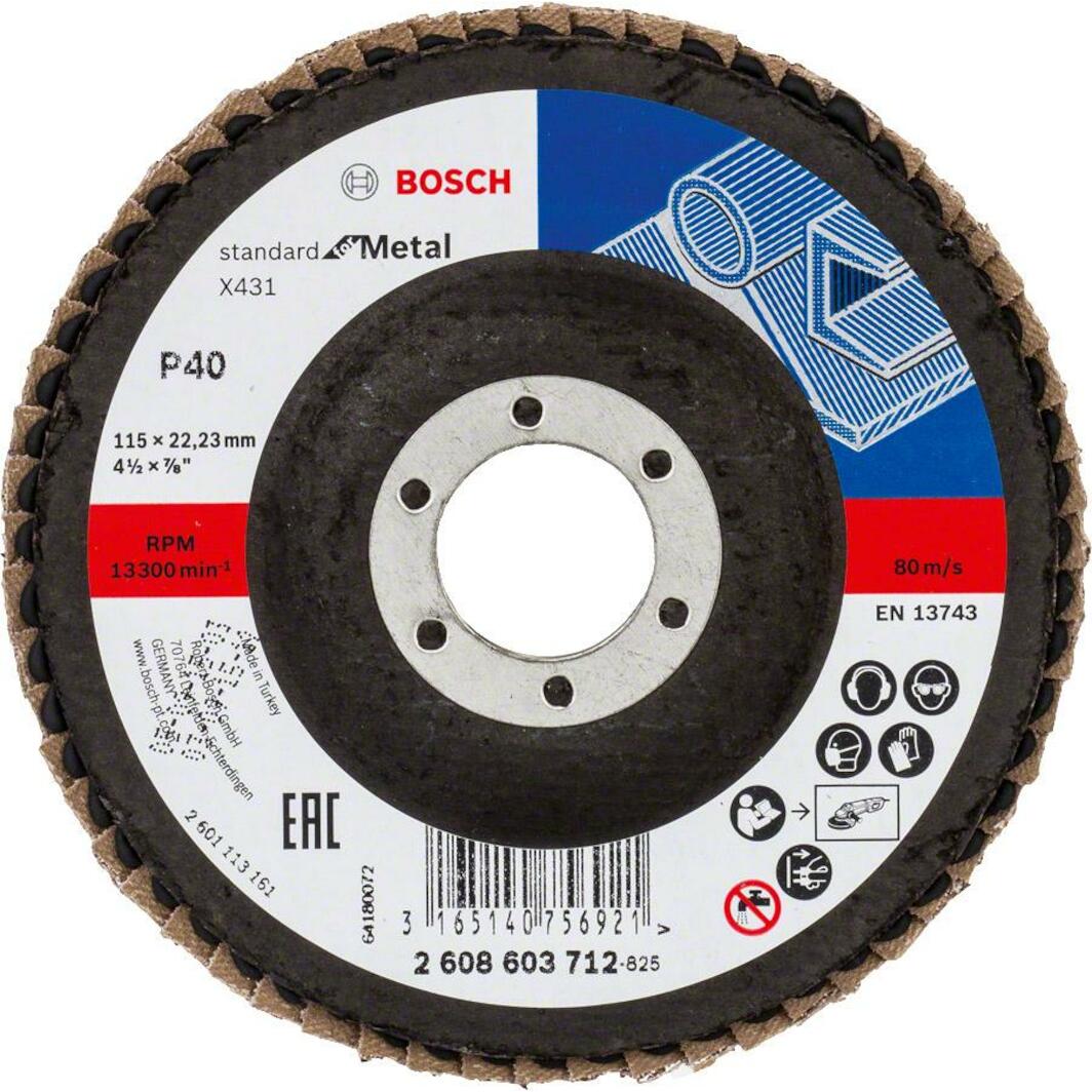 BOSCH 2608603712 flap disc X431 Standard for Metal, diameter 115 mm