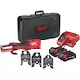 MILWAUKEE M18 BLHPT-202C V-SET FORCE LOGIC Outil de presse sans fil et sans balais + mors profilés 3 V en mallette (2x batterie 2.0Ah + chargeur) - 4933451134