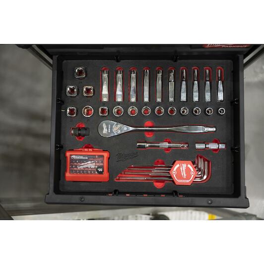 Milwaukee Module Mousse PACKOUT 70Pcs Avec Douilles 1/2", Clés Allen Et Embouts De Vissage 4932480716 4058546410018
