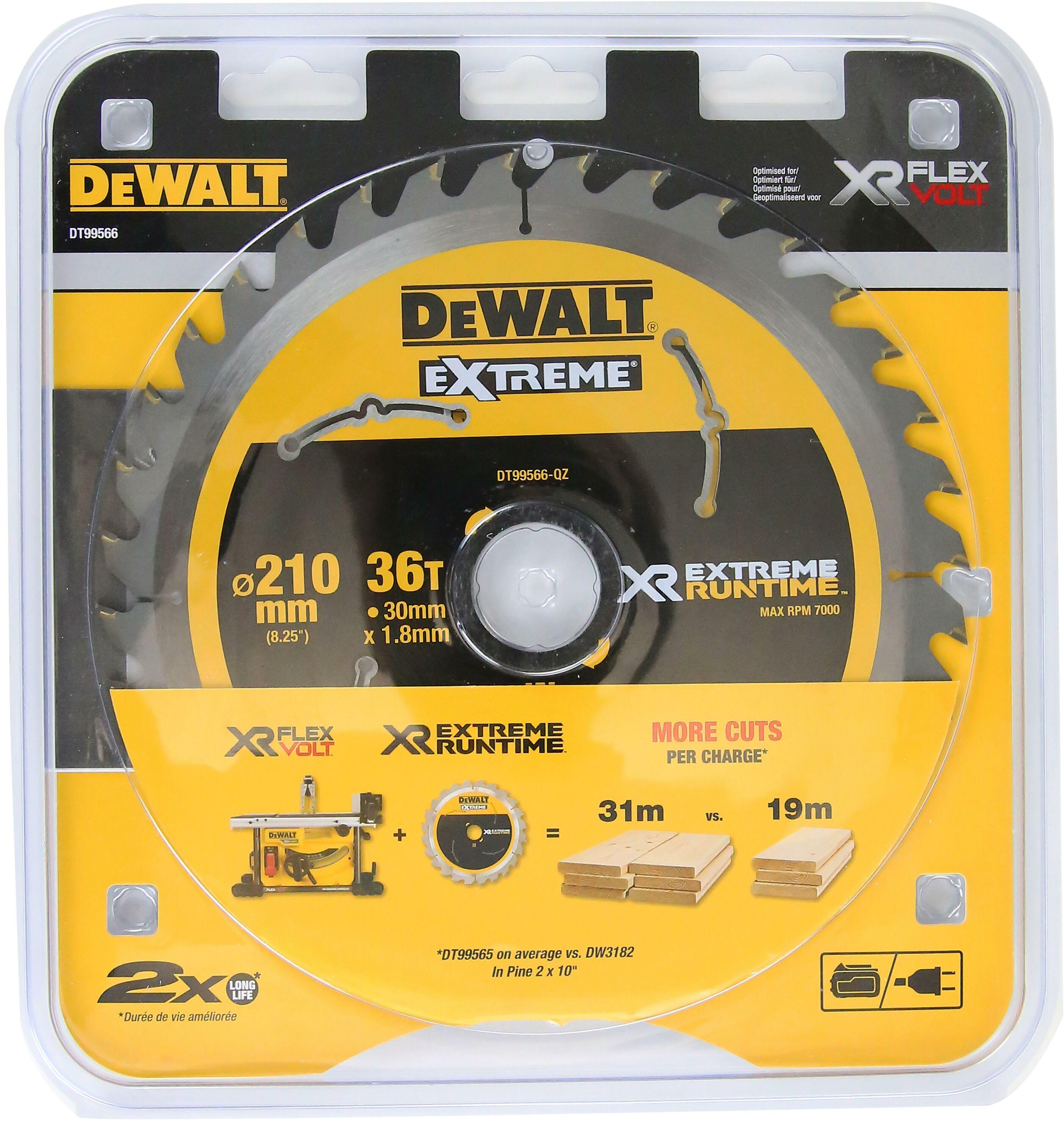DEWALT DT99566QZ EXTREME Runtime circular saw blade 210mm x 30mm 36T