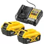 DEWALT DCB1104P2-QW 18V XR battery charging set (2x 5.0Ah battery + multi-charger)