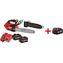 MILWAUKEE M18 FTHCHS35-802 Tronçonneuse sans fil FUEL avec poignée supérieure 35cm (2x 8.0Ah batterie FORGE + chargeur) - 4933499222