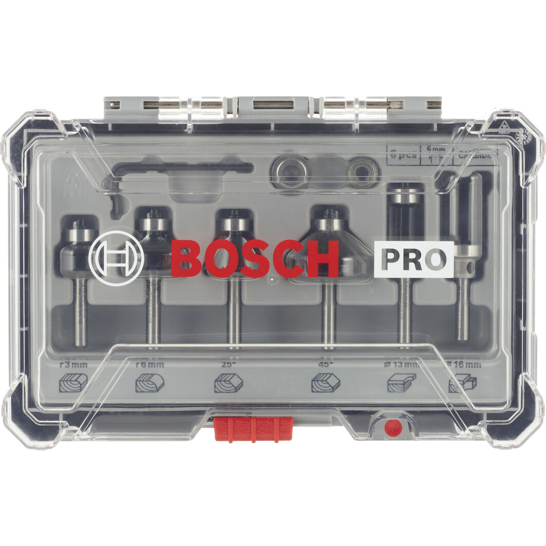 BOSCH 2607017469 kantenfreesset met schacht van 8 mm 6-delig
