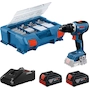 BOSCH GSR 18V-65 perceuse sans fil avec accessoires 82 pièces dans L-Case Pick & Click (2x 4.0Ah batterie + chargeur) - 06019N3207