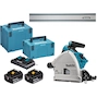 MAKITA DSP600PT2J1 2x18V LXT accu-invalcirkelzaag 56mm 165mm in MAKPACS (2x 5,0Ah accu + lader)