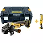 DEWALT DCG405NT-XJ Meuleuse d'angle sans fil 18V sans balais 125mm avec interrupteur à glissière dans un coffret TSTAK (sans batterie ni chargeur)
