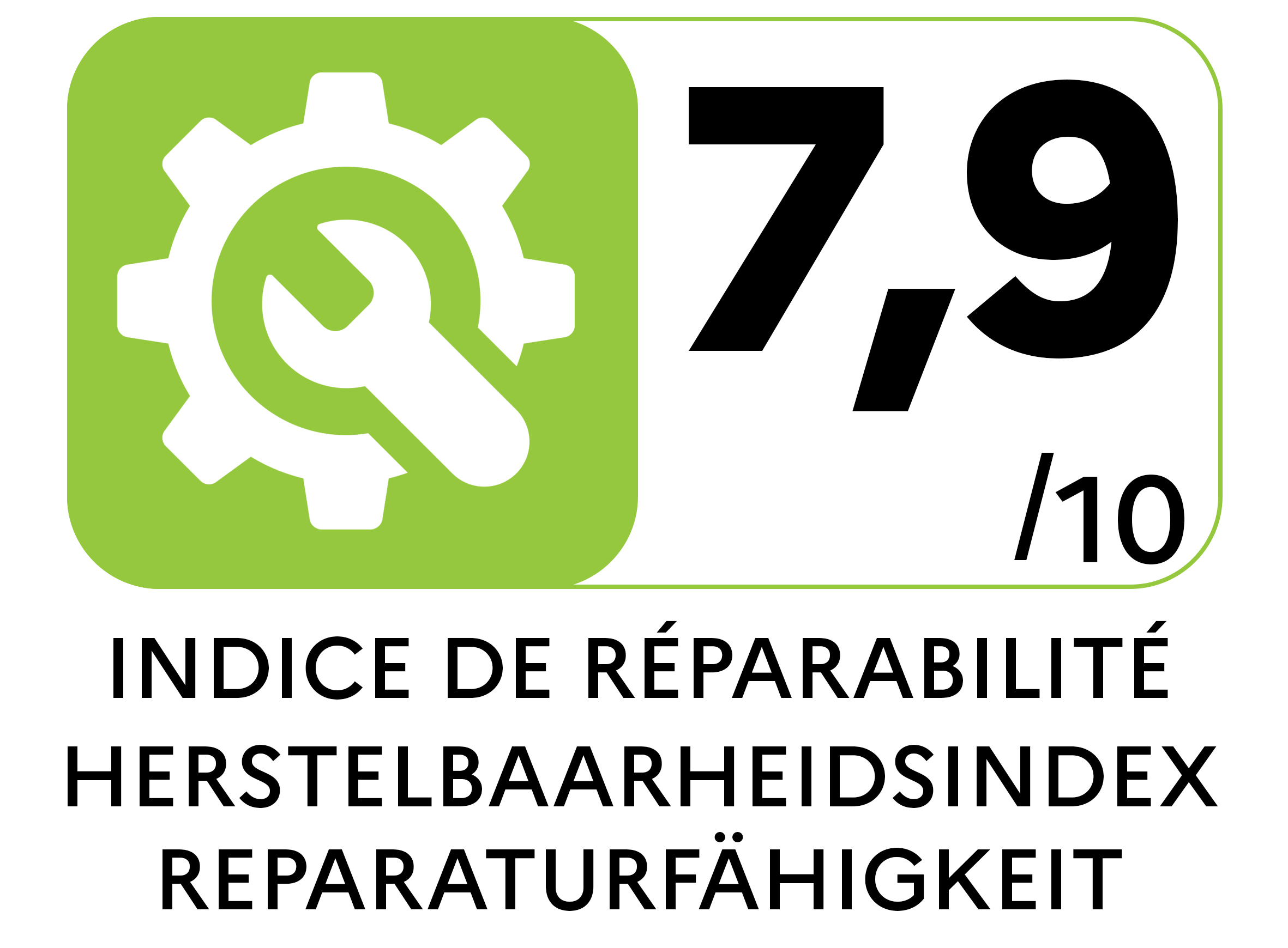 The repairability index shows how easy it is to repair a product. The higher the score (0 10), the e