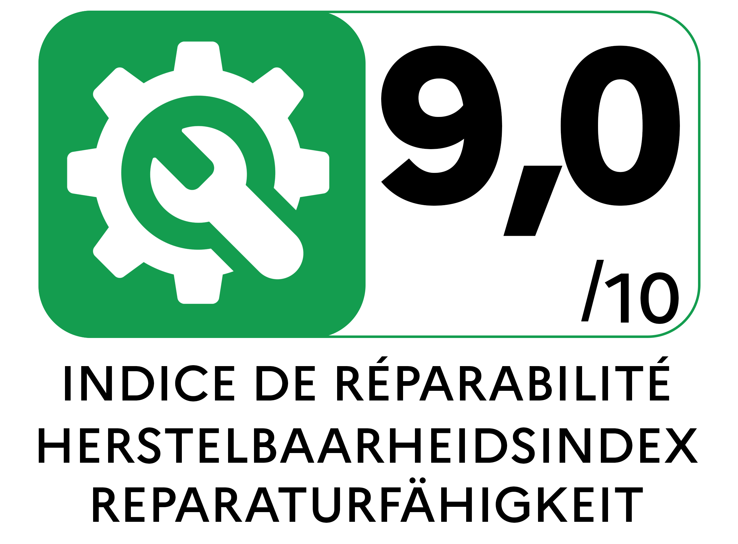 De herstelbaarheidsindex toont hoe makkelijk je een product kan herstellen. Hoe hoger de score (0 10