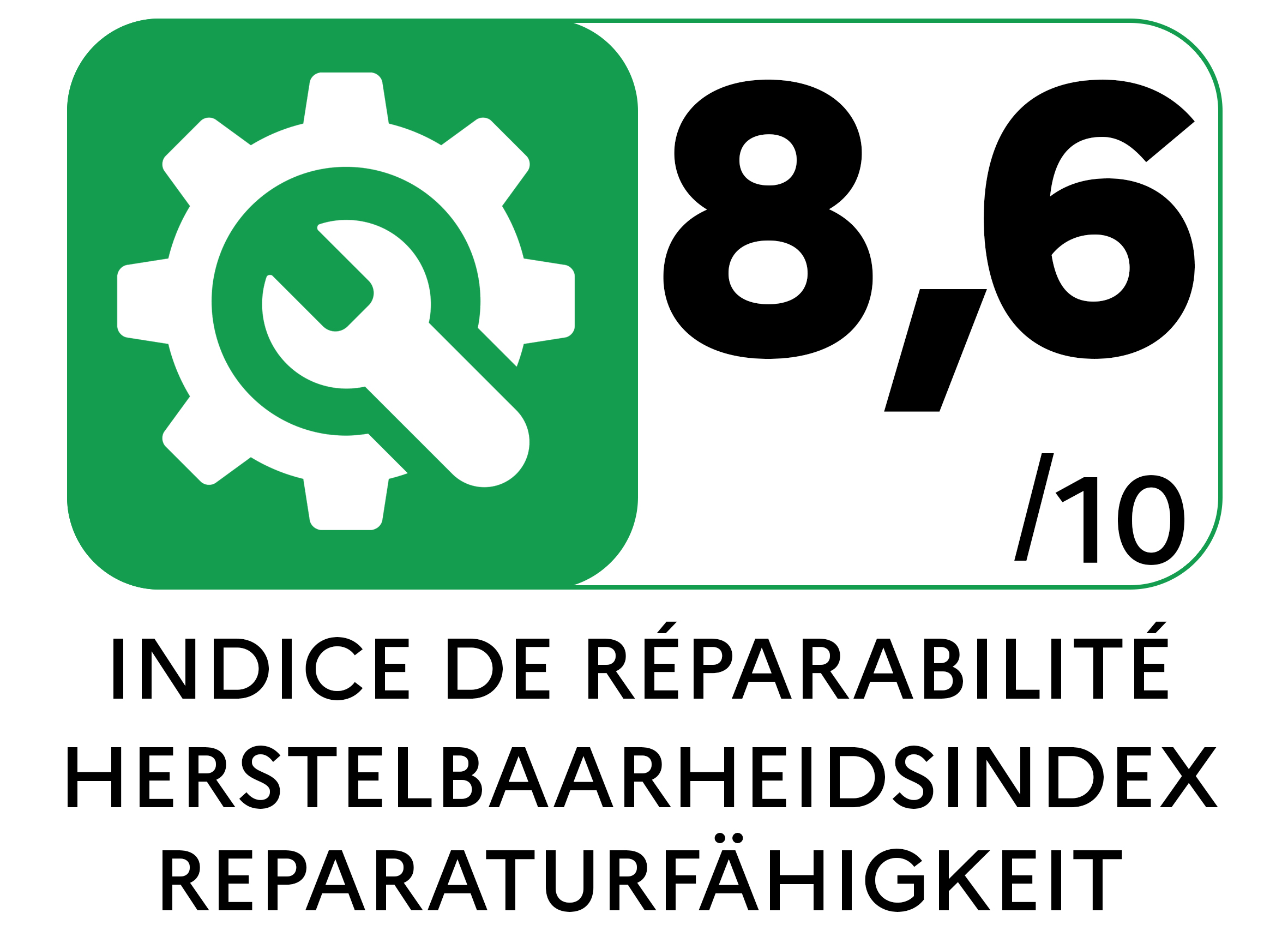 De herstelbaarheidsindex toont hoe makkelijk je een product kan herstellen. Hoe hoger de score (0 10