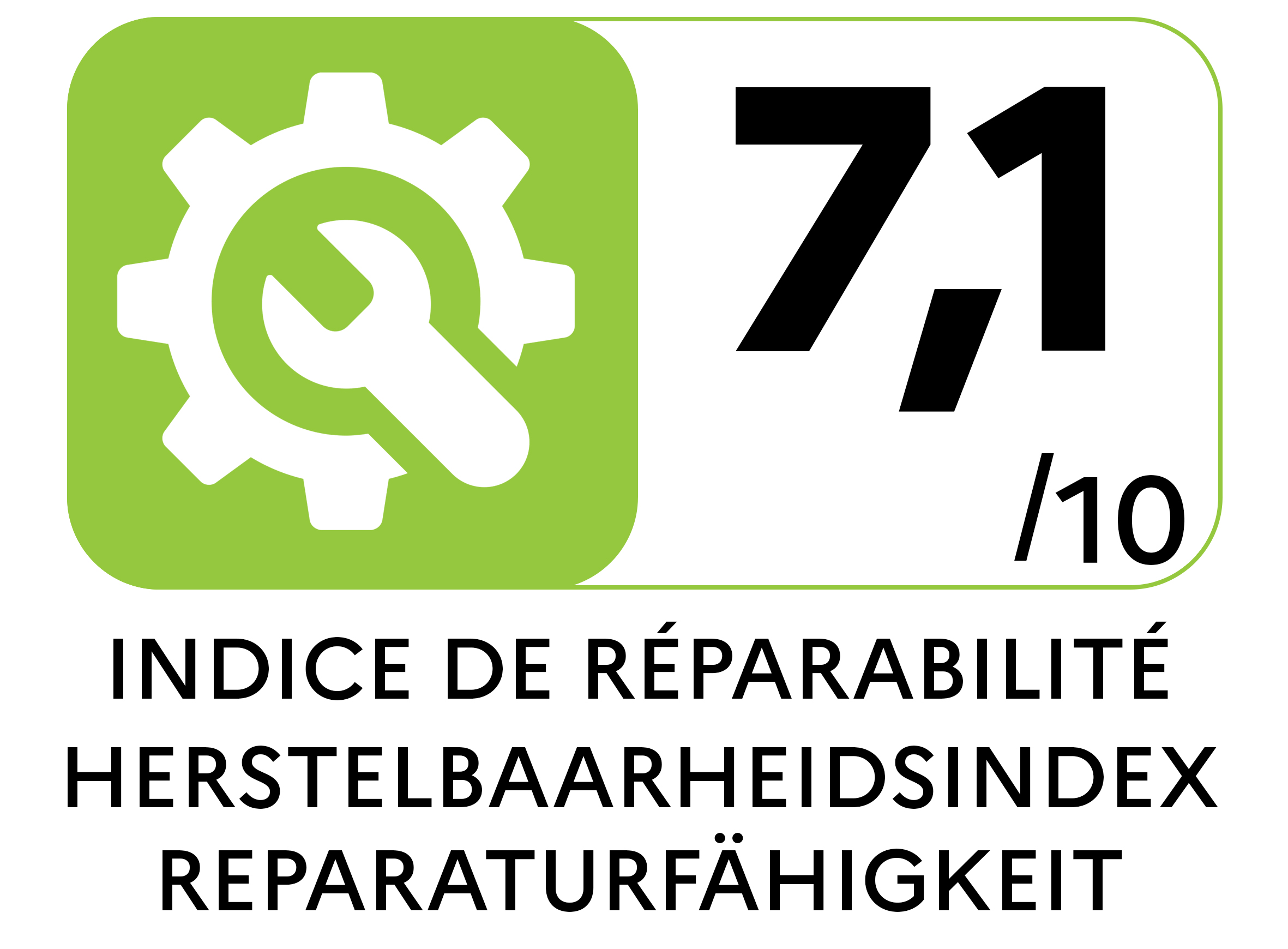 The repairability index shows how easy it is to repair a product. The higher the score (0 10), the e